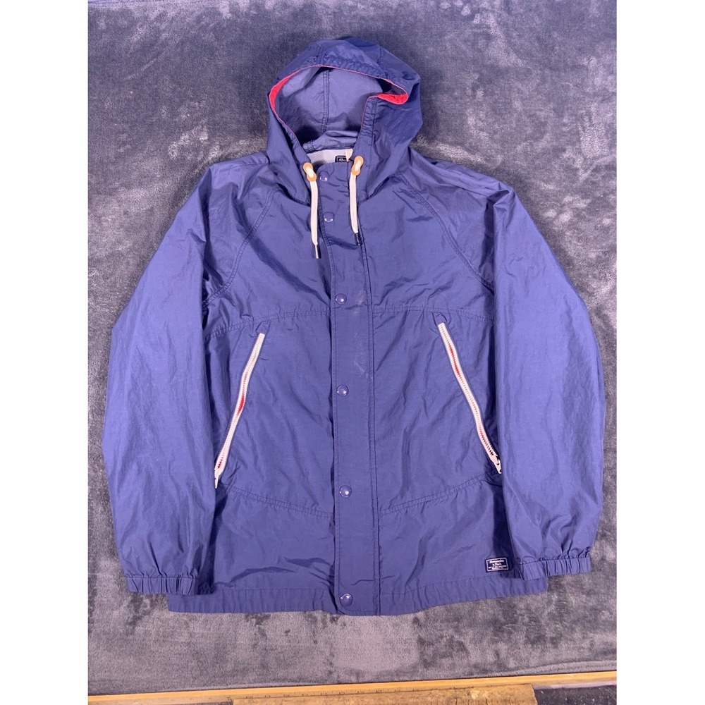 Abercrombie & Fitch Men's Jacket M Blue Hooded with Drawstrings